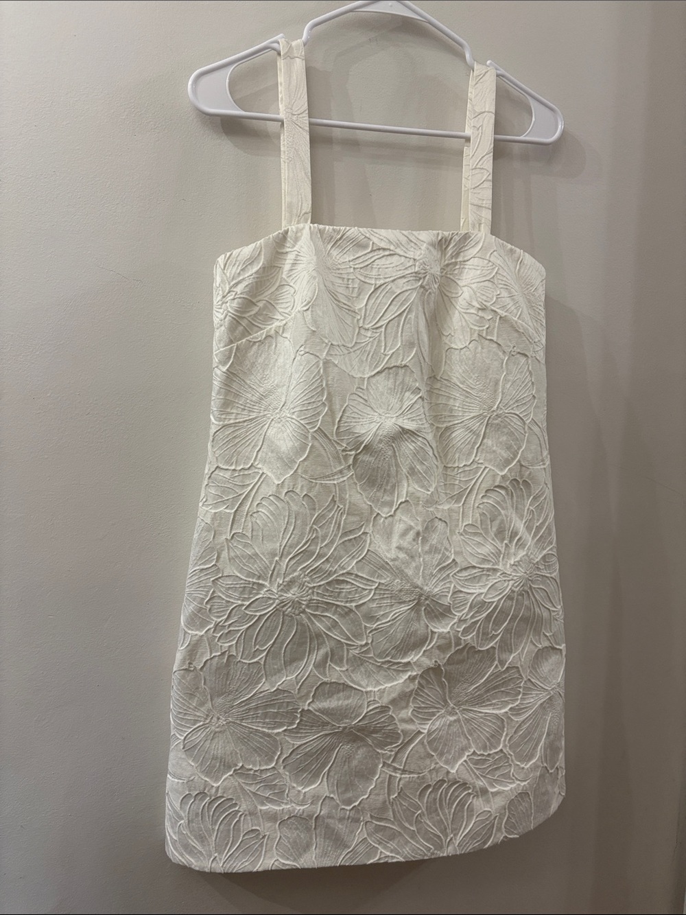 J. Crew White Textured Floral Mini Dress - NWT - women’s size 4